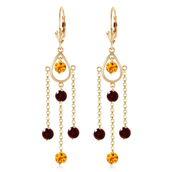 Galaxy Gold Products Jewelry - CHANDELIERS EARRING WITH CITRINES & GARNETS